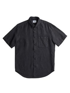 Высокая летняя рубашка на пуговицах NN07, черный