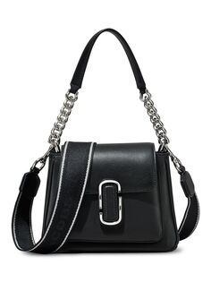 Миниатюрная кожаная сумка с цепочкой Marc Jacobs, черный
