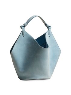 Замшевая сумка-мешок Mini Lotus Khaite, синий