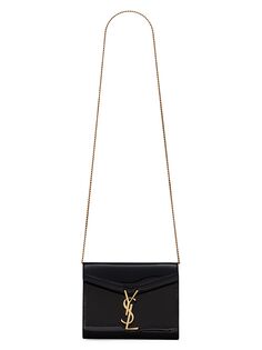 Кошелек с цепочкой Cassandra из лакированной кожи Saint Laurent