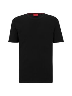 Футболка Pima-Cotton Regular Fit с контрастным логотипом HUGO, черный