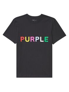 Футболка с круглым вырезом и логотипом Purple Brand, черный