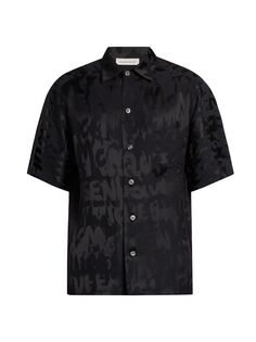 Рубашка с логотипом Graffiti на пуговицах спереди Alexander McQueen, черный