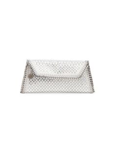 клатч Falabella с кристаллами Stella McCartney, серебряный