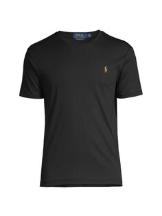 Хлопковая футболка Пима Polo Ralph Lauren, черный