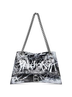 Сумка Crush Medium Chain Bag Graffiti Balenciaga, черный