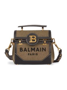 Сумка B-Buzz 23 из ткани и кожи с верхней ручкой Balmain