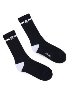 Однотонные носки с вышивкой MA Amiri, черный