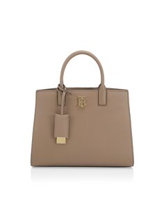 Кожаная сумка Mini Frances с верхней ручкой Burberry, коричневый