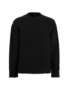 Потертый свитер с круглым вырезом Luka AllSaints, черный