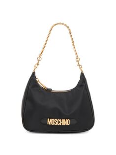 Сумка-хобо с логотипом Moschino, черный