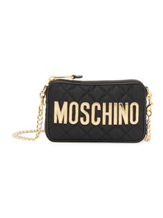 Сумка через плечо из стеганого нейлона Moschino, черный