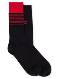 Набор из двух пар носков стандартной длины с логотипом HUGO, черный