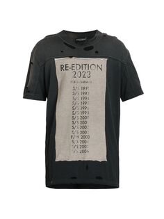 Состаренная футболка с рисунком Re-Edition DOLCE&amp;GABBANA