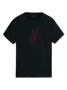 Хлопковая футболка Peace Hand John Varvatos, черный