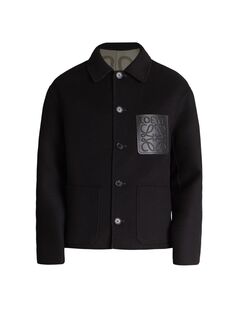 Шерстяная короткая рабочая куртка Loewe, черный
