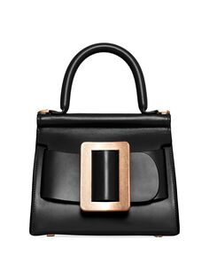 Кожаная сумка-портфель XS с пряжкой BOYY, черный
