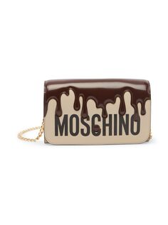 Кошелек с логотипом Drip на цепочке Moschino, слоновая кость