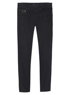 Укороченные джинсы скинни из подержанного черного денима Saint Laurent, черный