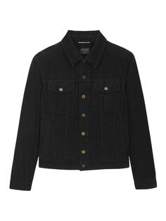 Классическая куртка из черного вельвета Stonewash Saint Laurent, черный