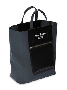 Бумажная сумка-тоут из нейлона и кожи Acne Studios, черный