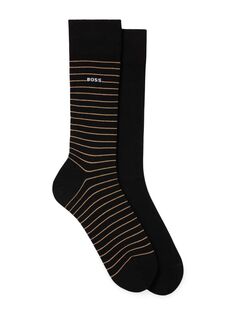 Набор из двух пар носков стандартной длины из эластичного хлопка. BOSS, черный