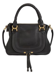 Кожаная сумка-портфель Marcie среднего размера Chloé, черный Chloe
