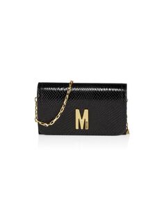 кошелек на цепочке с логотипом M Moschino, черный