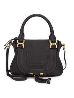 Маленькая кожаная сумка-портфель Marcie Chloé, черный Chloe
