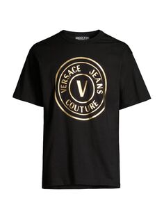 Футболка с эмблемой логотипа Versace Jeans Couture, черный