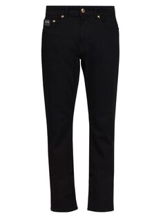 Джинсы узкого кроя с пятью карманами Versace Jeans Couture, черный