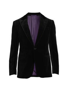 бархатный блейзер Kent Ralph Lauren Purple Label, черный