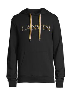 Толстовка с капюшоном и вышитым логотипом Curb Lanvin, черный