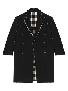 Пальто с необработанными краями Balenciaga, черный