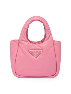 Маленькая стеганая сумка из мягкой кожи наппа Prada, розовый