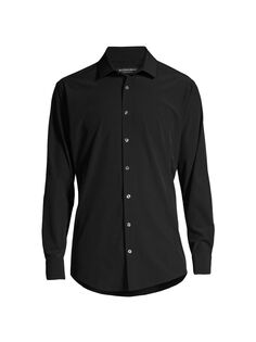 Рубашка с подветренным воротником Mizzen+Main, черный
