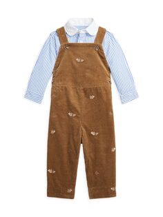 Полосатая рубашка для мальчика и вельветовый комбинезон для мальчика Polo Ralph Lauren