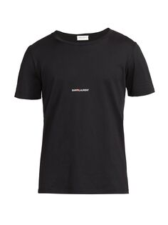 Классическая футболка с логотипом Saint Laurent, черный
