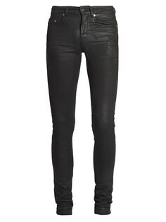 Вощеные джинсы скинни Saint Laurent, черный