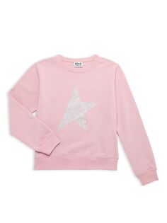 Толстовка Little Kid&apos;s &amp; Kid&apos;s Glittery Star с круглым вырезом Golden Goose, розовый