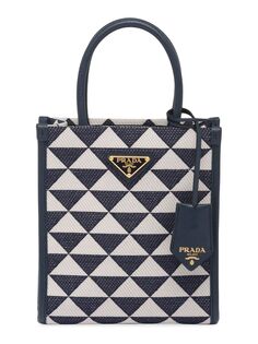 Мини-сумка из ткани с вышивкой Symbole Prada, зеленый