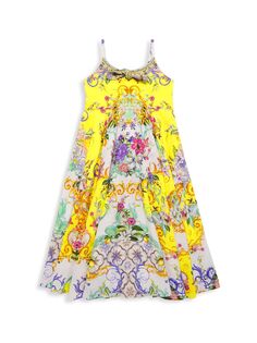 Платье макси с завязками спереди для маленьких девочек и девочек CAMILLA, желтый