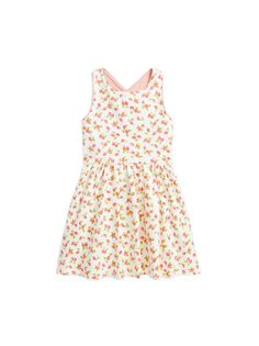 Клубничное хлопковое платье с перекрестной спиной для маленьких девочек Polo Ralph Lauren