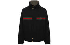 Куртка Gucci Logo Label двусторонняя с капюшоном, черный
