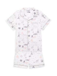 Пижамный комплект Little Girl&apos;s &amp; Girl&apos;s Paris Musings Petite Plume, белый