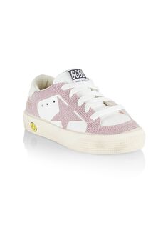 Кроссовки на платформе Little Girl&apos;s &amp; Girl&apos;s May с блестками Golden Goose, белый