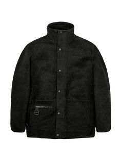 Фактурная флисовая куртка Rains, черный