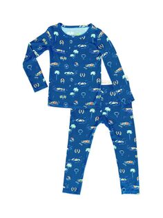 Пижамный комплект из синей рубашки с длинными рукавами и брюк Monaco Baby Boy&apos;s, Little Boy&apos;s &amp; Boy&apos;s Bellabu Bear, разноцветный