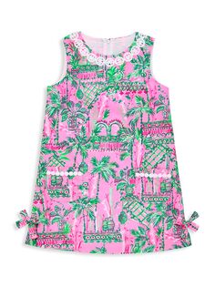 Платье прямого кроя в тропическом стиле для маленьких девочек и девочек Lilly Pulitzer Kids, розовый