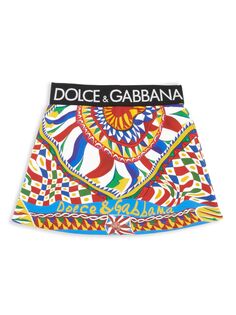 Юбка для маленьких девочек логотипом на поясе и поясом с принтом DOLCE&amp;GABBANA, разноцветный